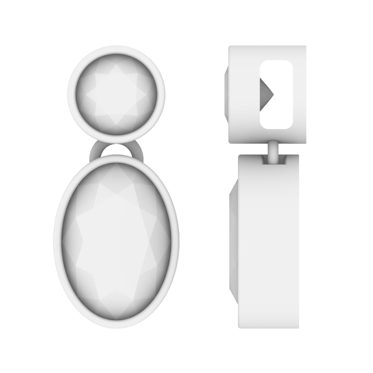 Lab Diamond 2 Stone Drop Pendant