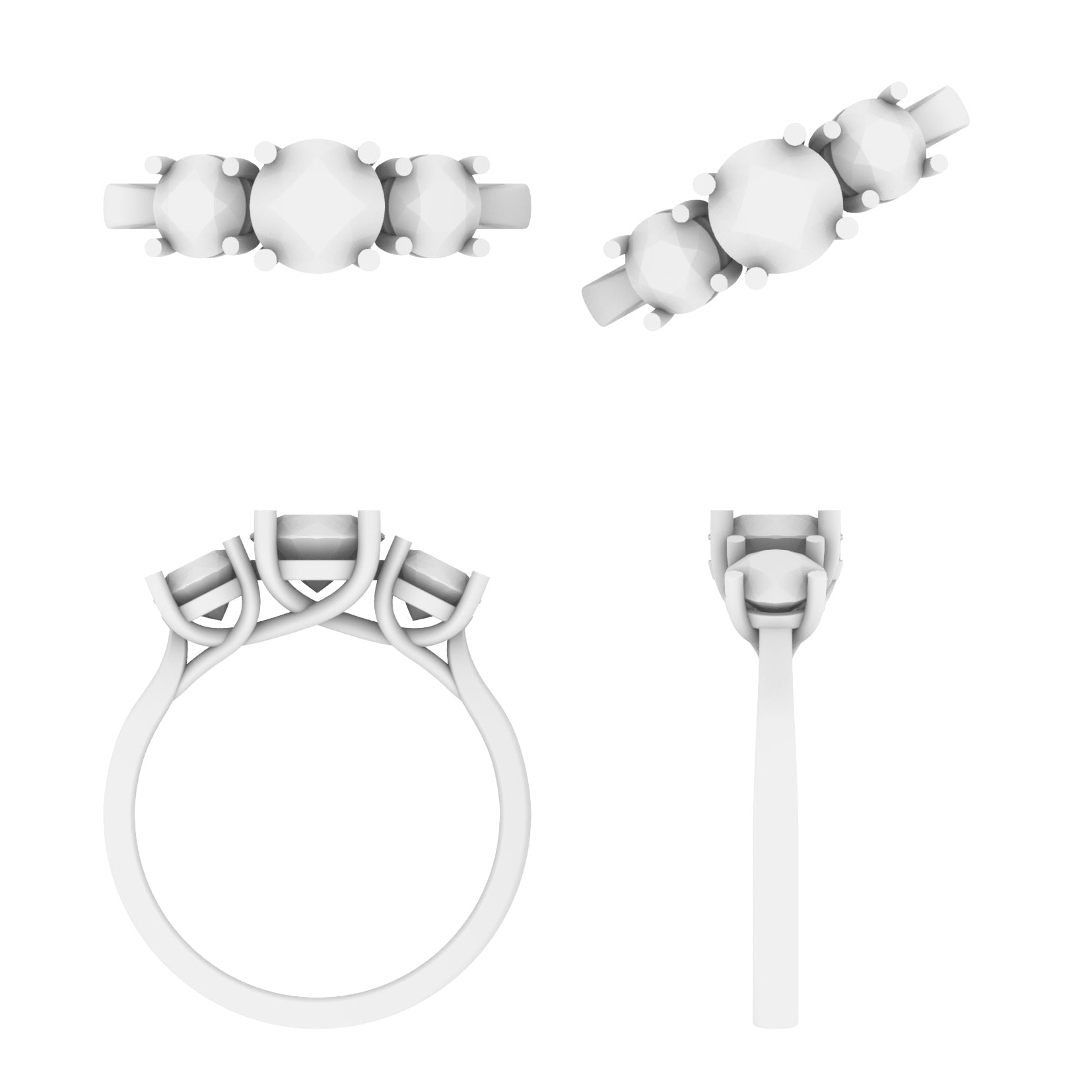 Lab Grown Diamond Round Trilogy Ring