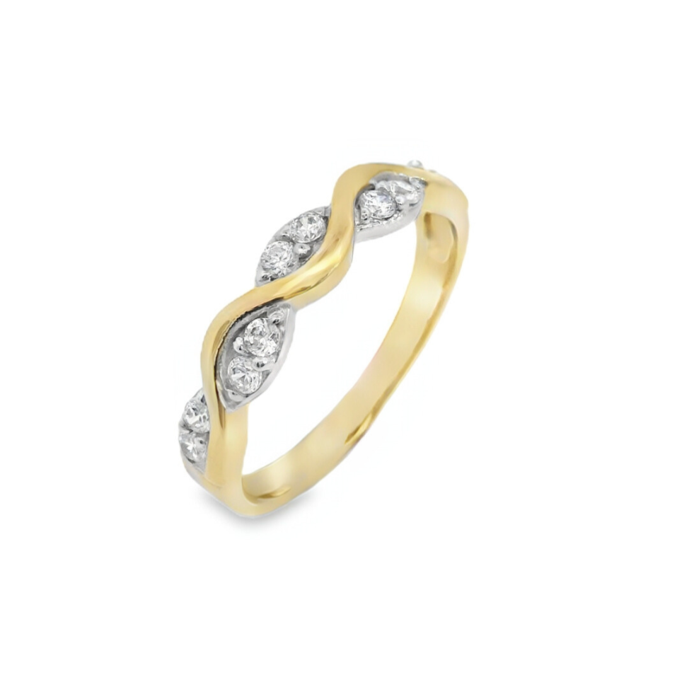 Wave Set Wedding Ring