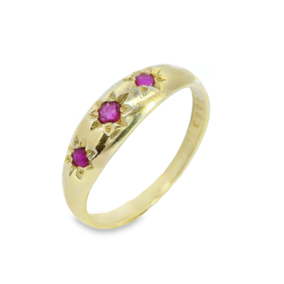 Three Stone Gypsy Ring