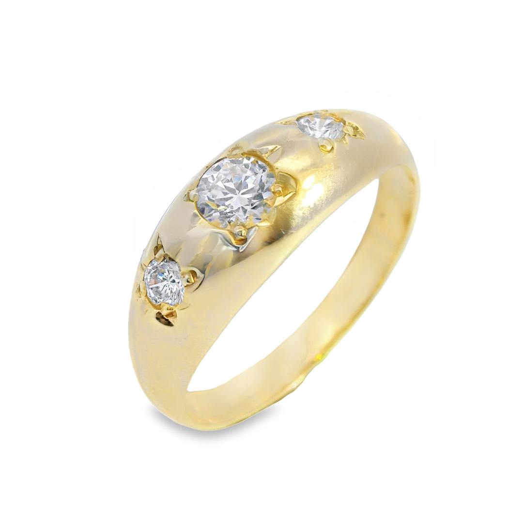 Three Stone Gypsy Ring