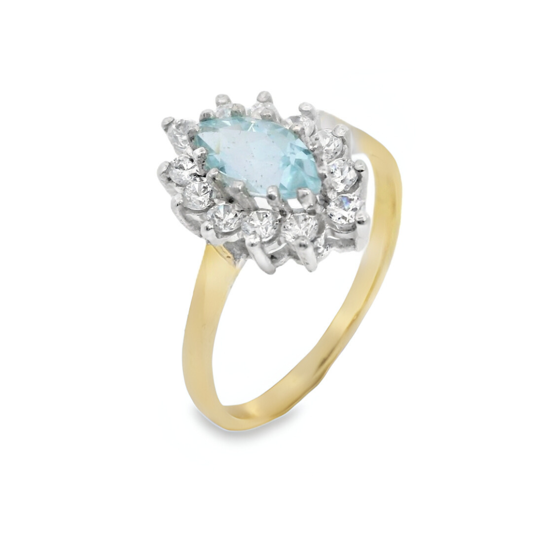 Navette Cluster Ring