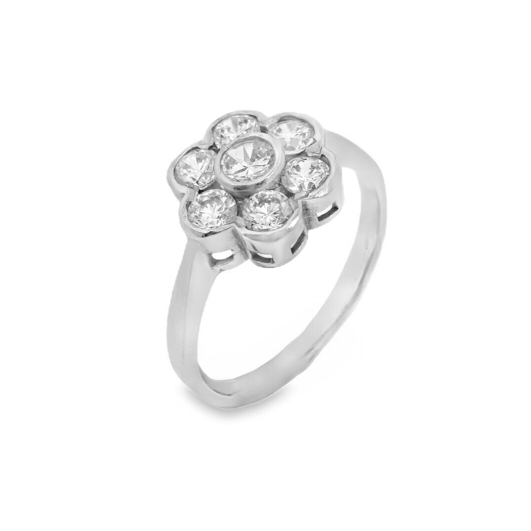 Seven Stone Rubover Flower Cluster