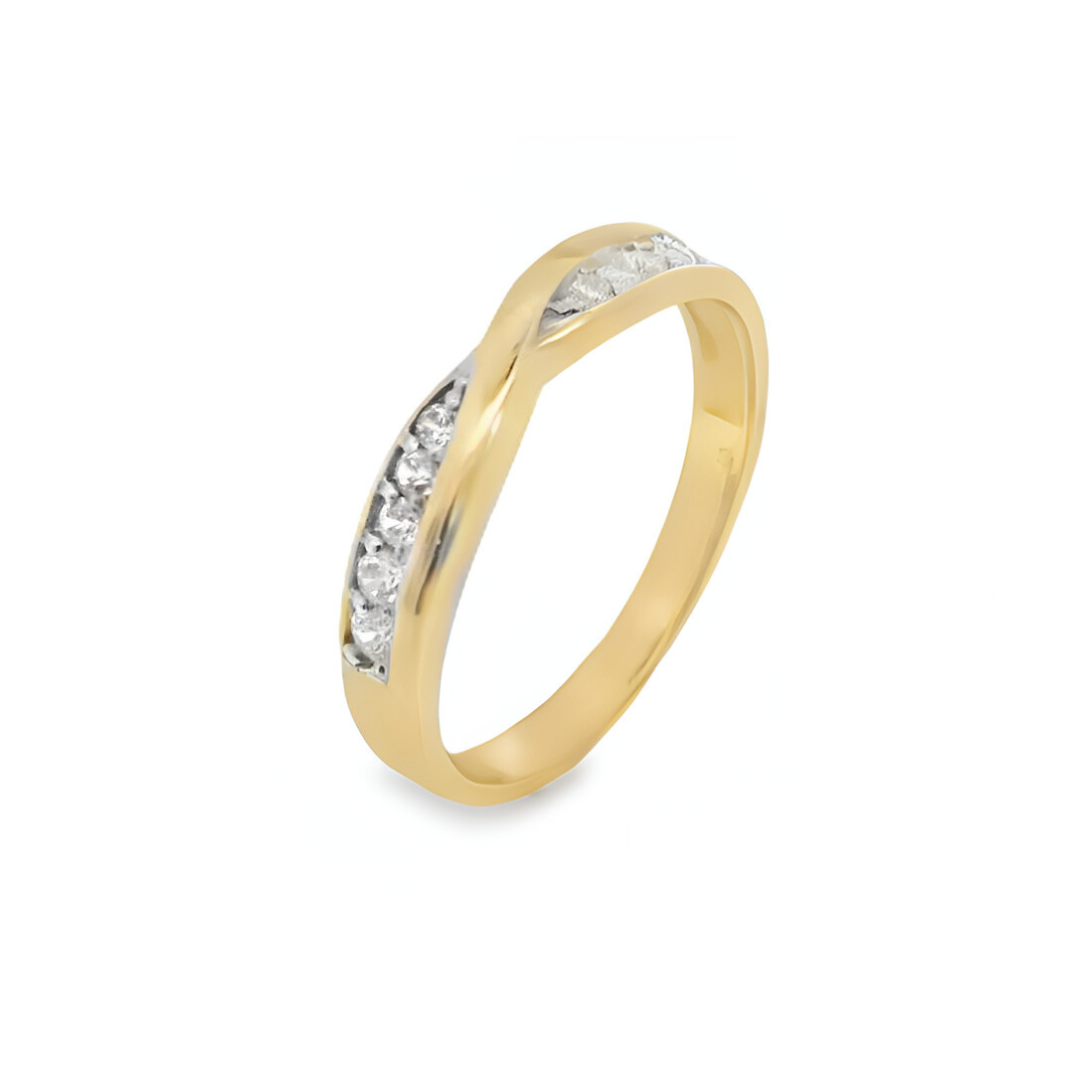 CZ Double Twist Wedding ring