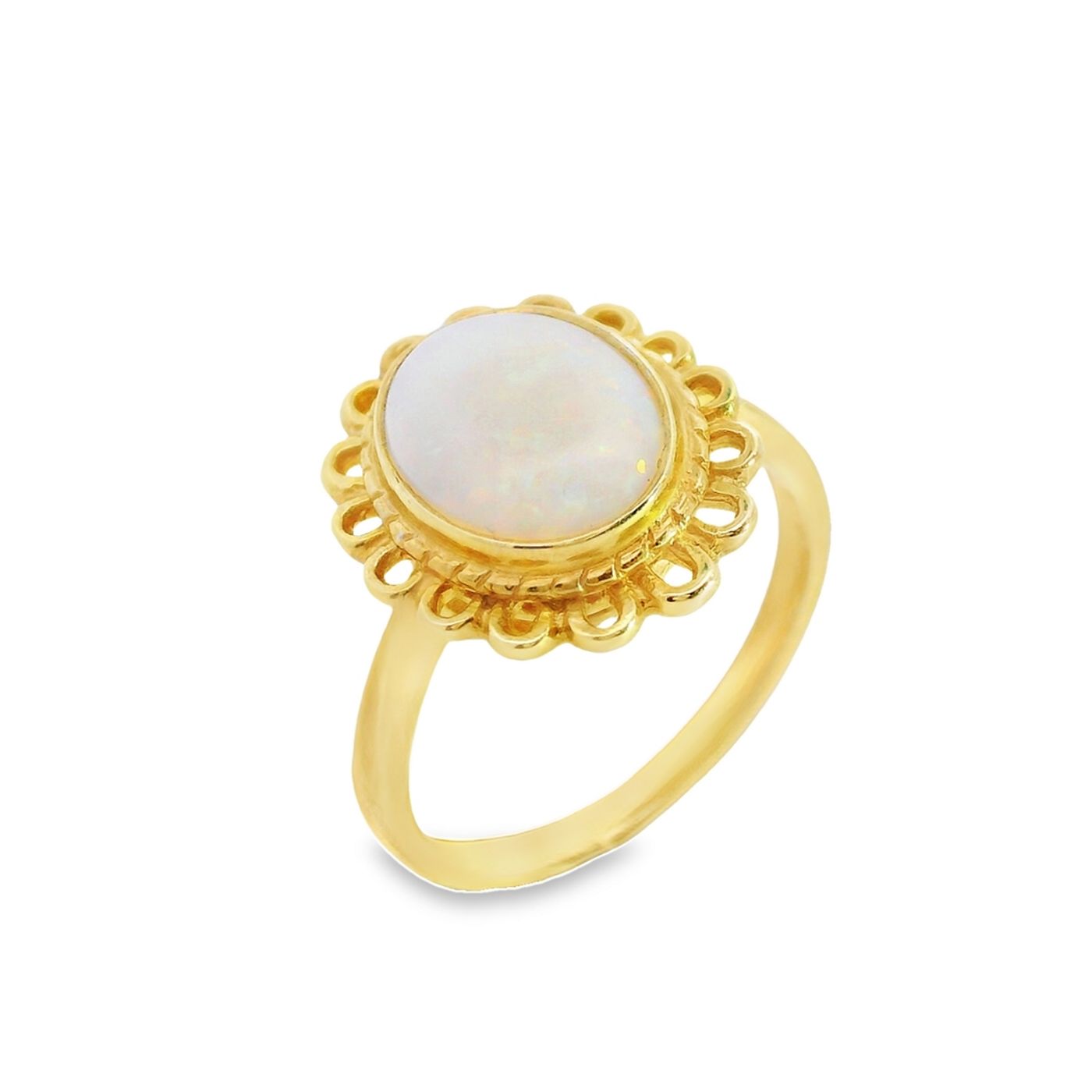 Fancy Oval Rub Over Single Stone