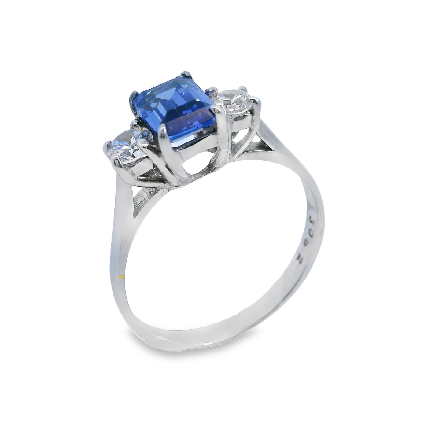 Gemstone Octagonal Centre Three Stone