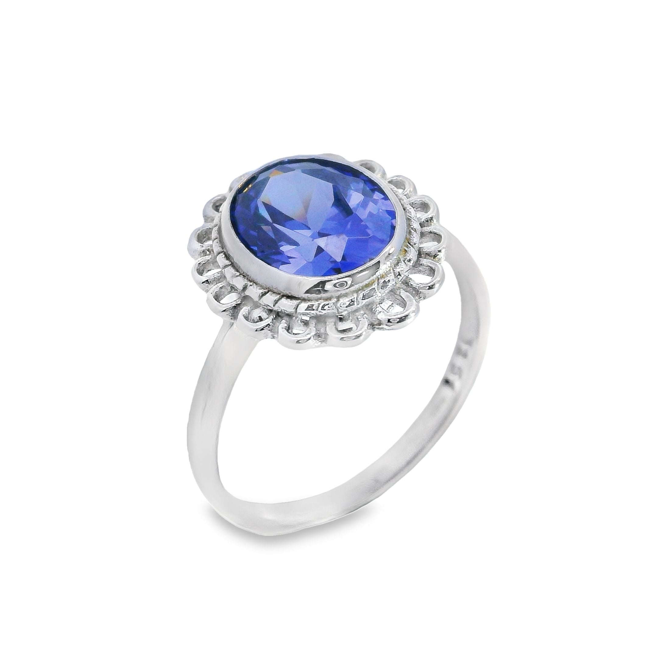 Fancy Oval Rub Over Single Stone