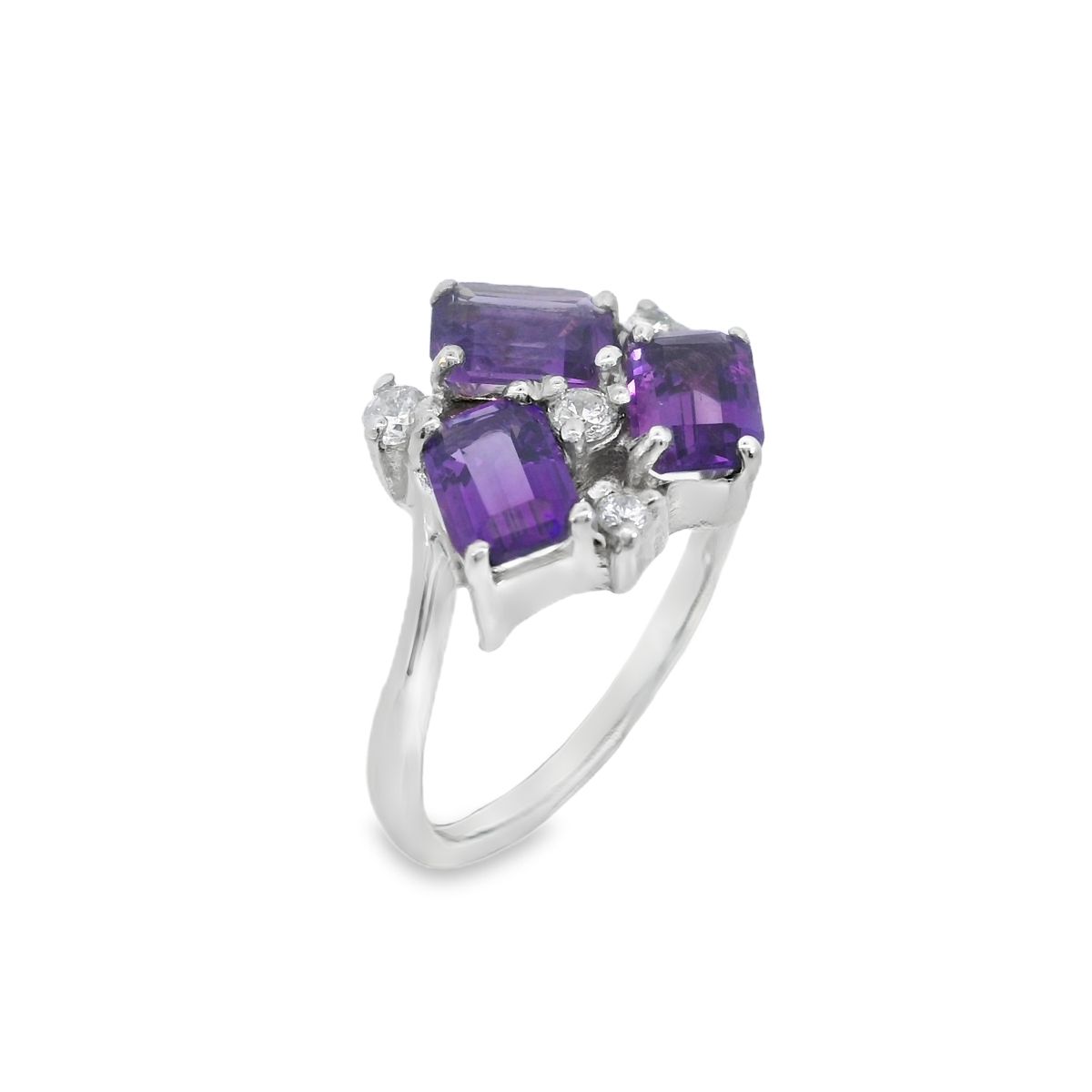 Emerald Cut And Round Dress Ring