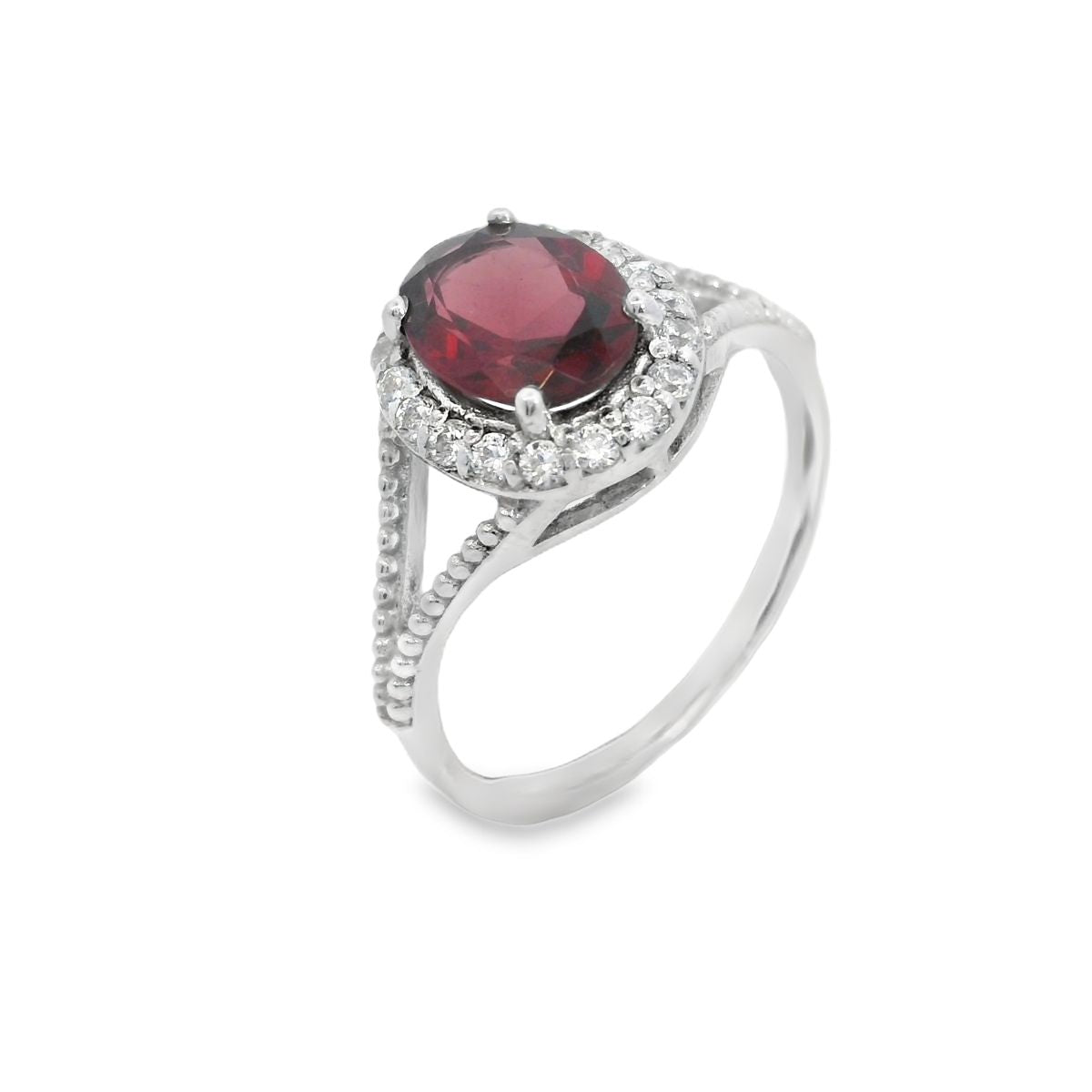 Oval Cluster Beaded Shank