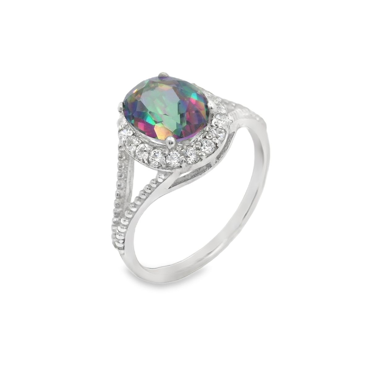 Oval Cluster Beaded Shank