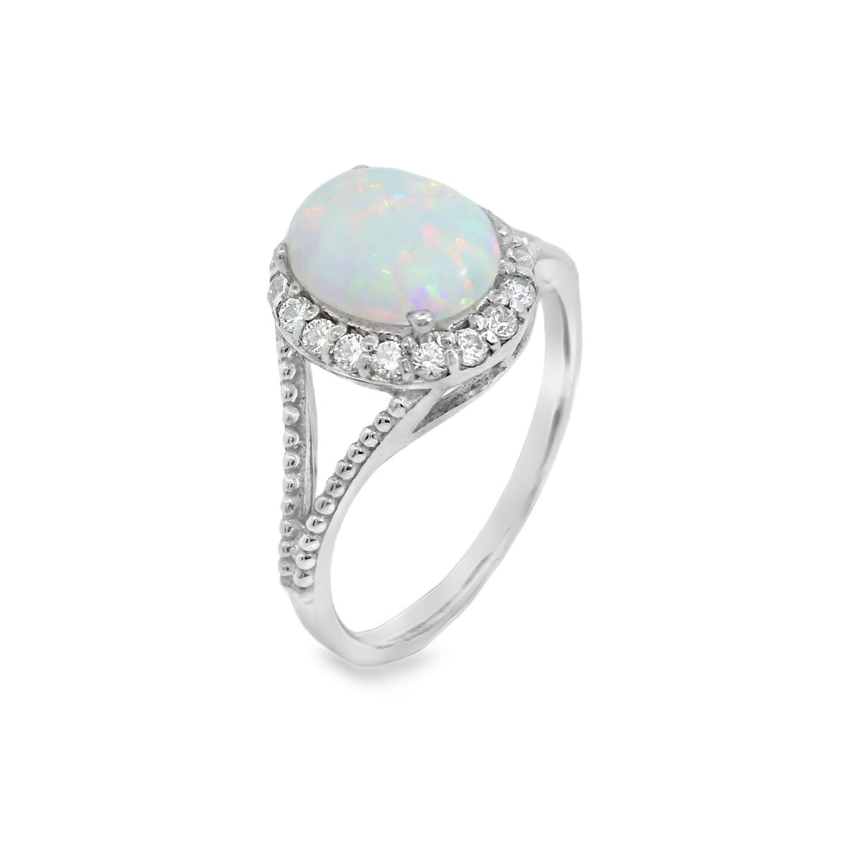 Oval Cluster Beaded Shank