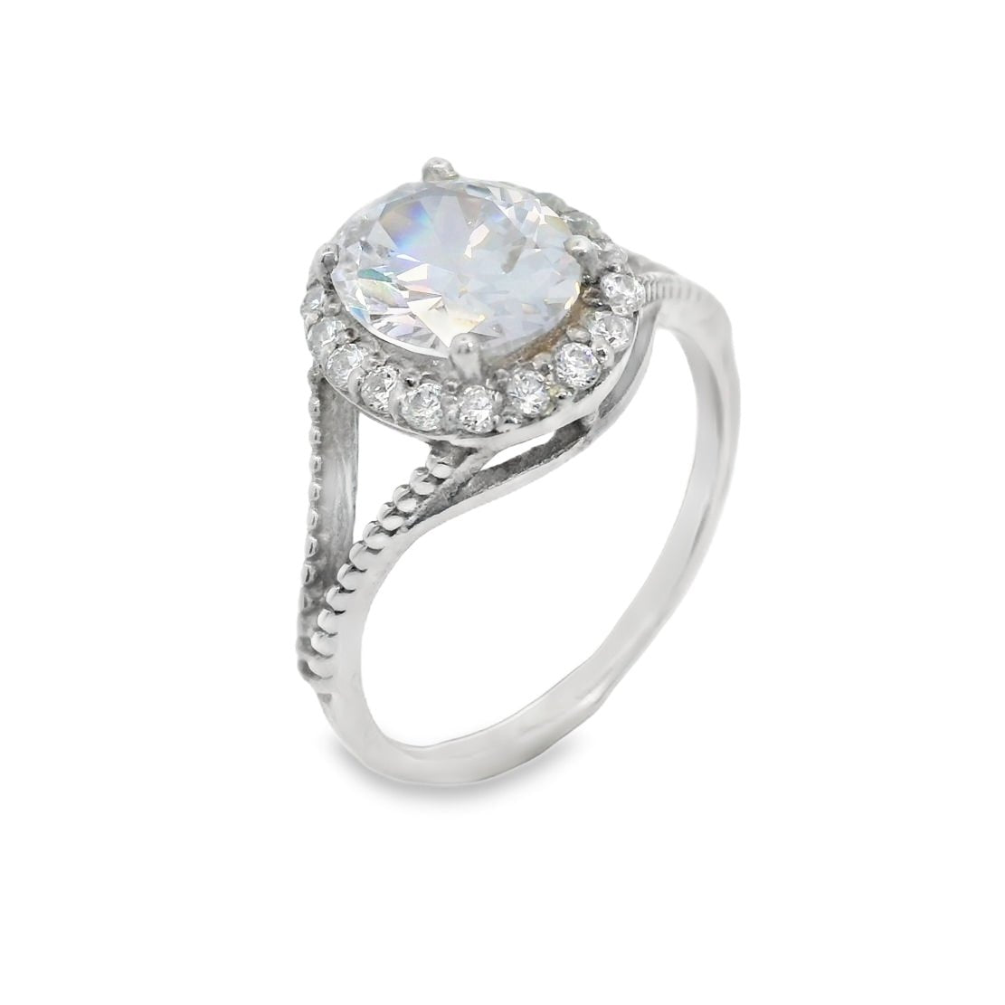 Oval Cluster Beaded Shank