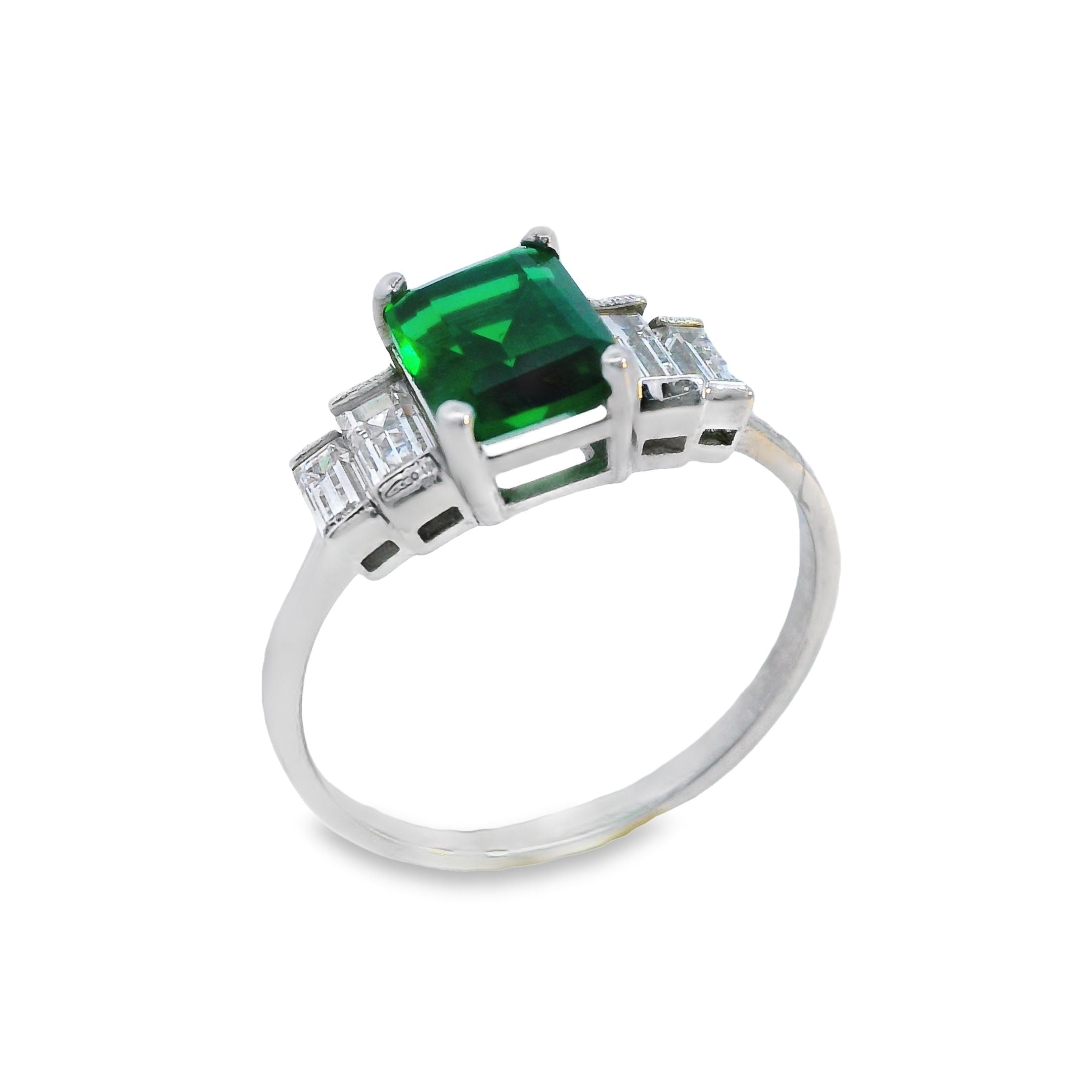 Emerald Cut Stepped Baguette Dress Ring