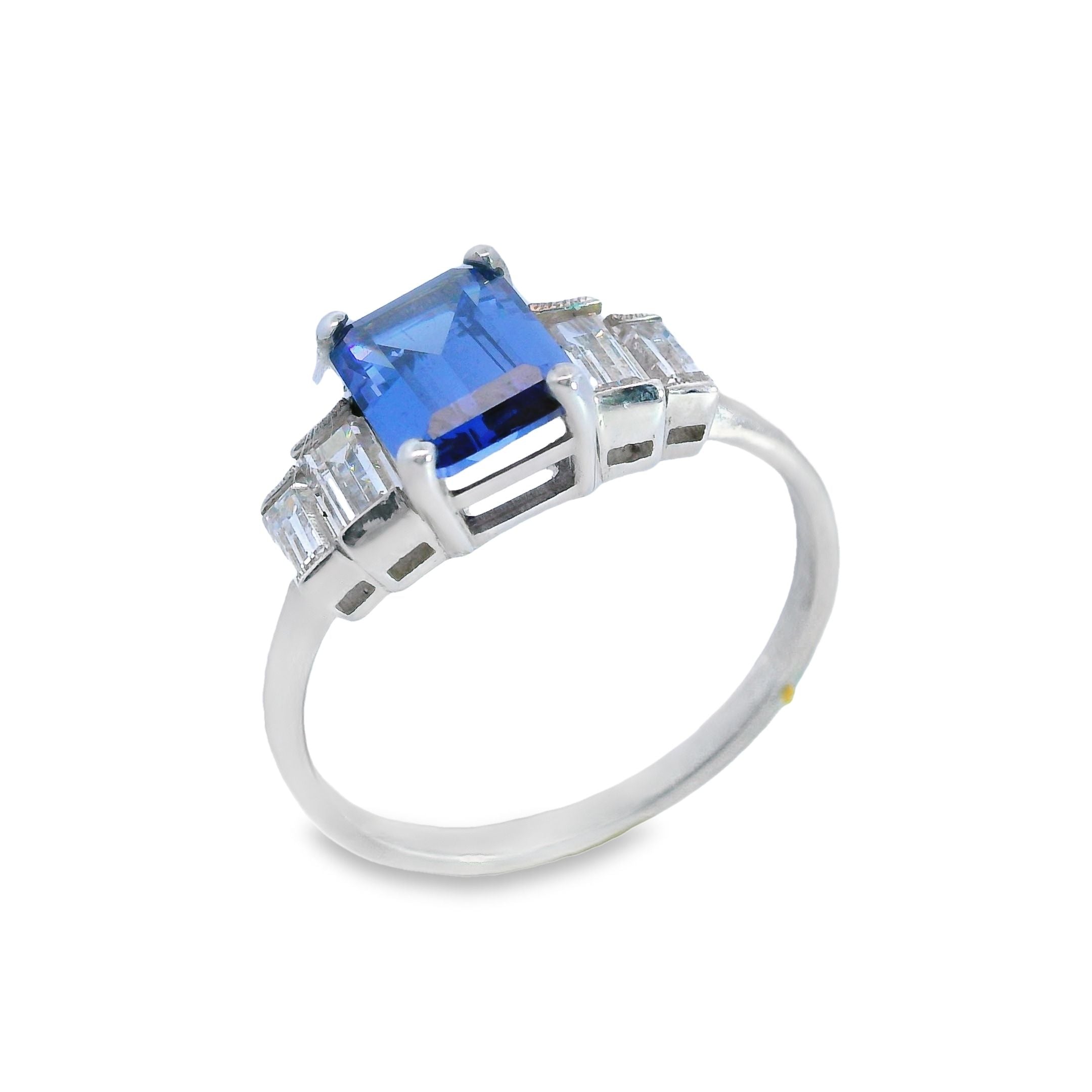 Emerald Cut Stepped Baguette Dress Ring