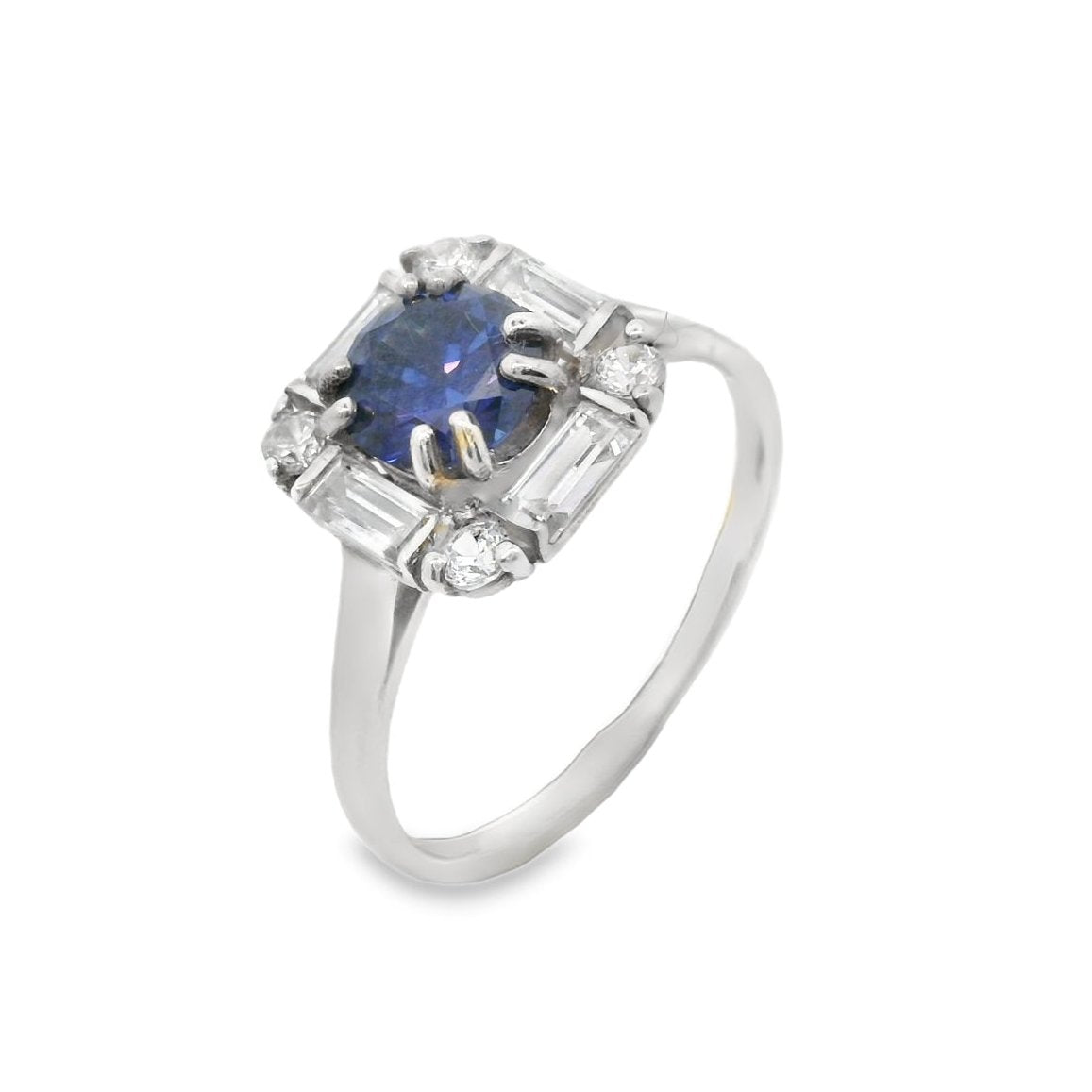 Baguette And Brilliant Art Deco Cluster