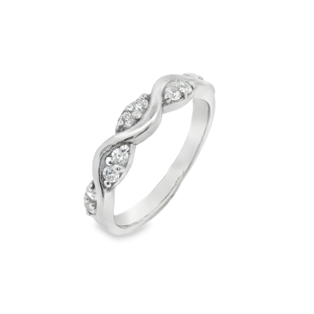 Wave Set Wedding Ring