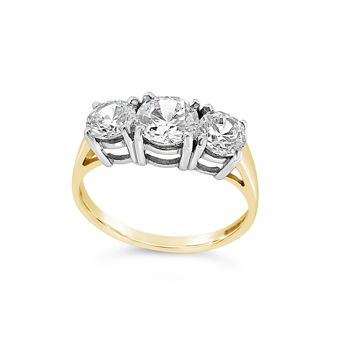 9ct Gold CZ Three Stone