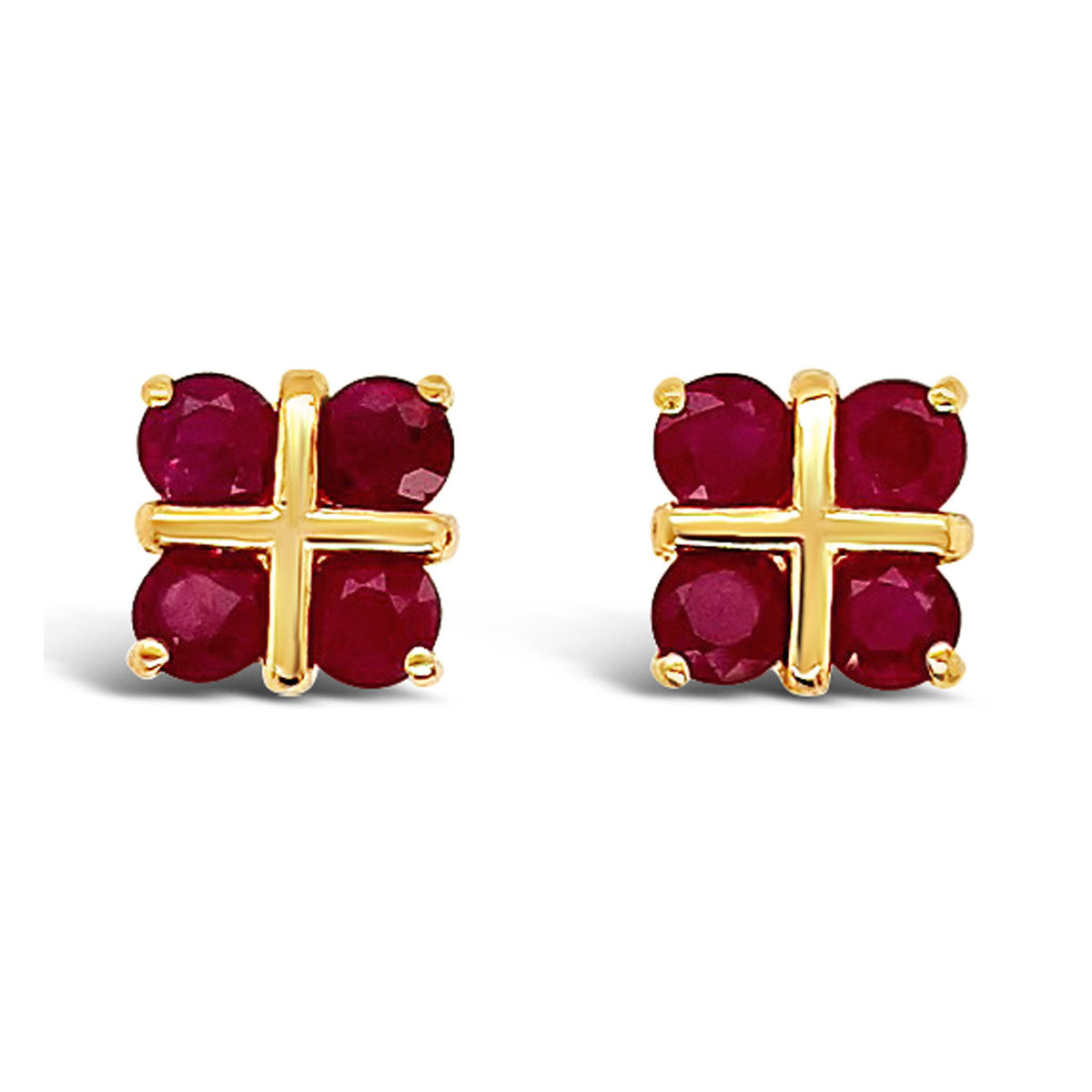 Four Stone Cluster Earrings